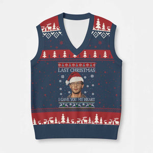 Xmas Jeffrey Dahmer V-Neck Knit Sweater Vest True Crime I Gave You My Heart Xmas TS10 Navy Red Print Your Wear