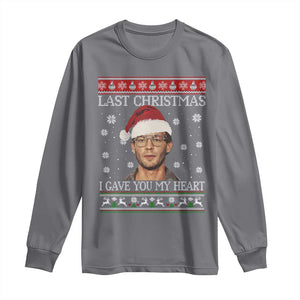 Christmas Jeffrey Dahmer Long Sleeve Shirt True Crime I Gave You My Heart Christmas TS10 Charcoal Print Your Wear