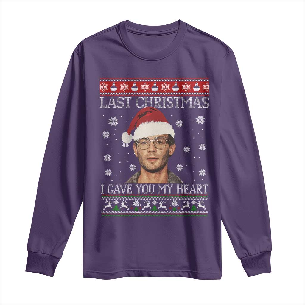 Christmas Jeffrey Dahmer Long Sleeve Shirt True Crime I Gave You My Heart Christmas TS10 Purple Print Your Wear