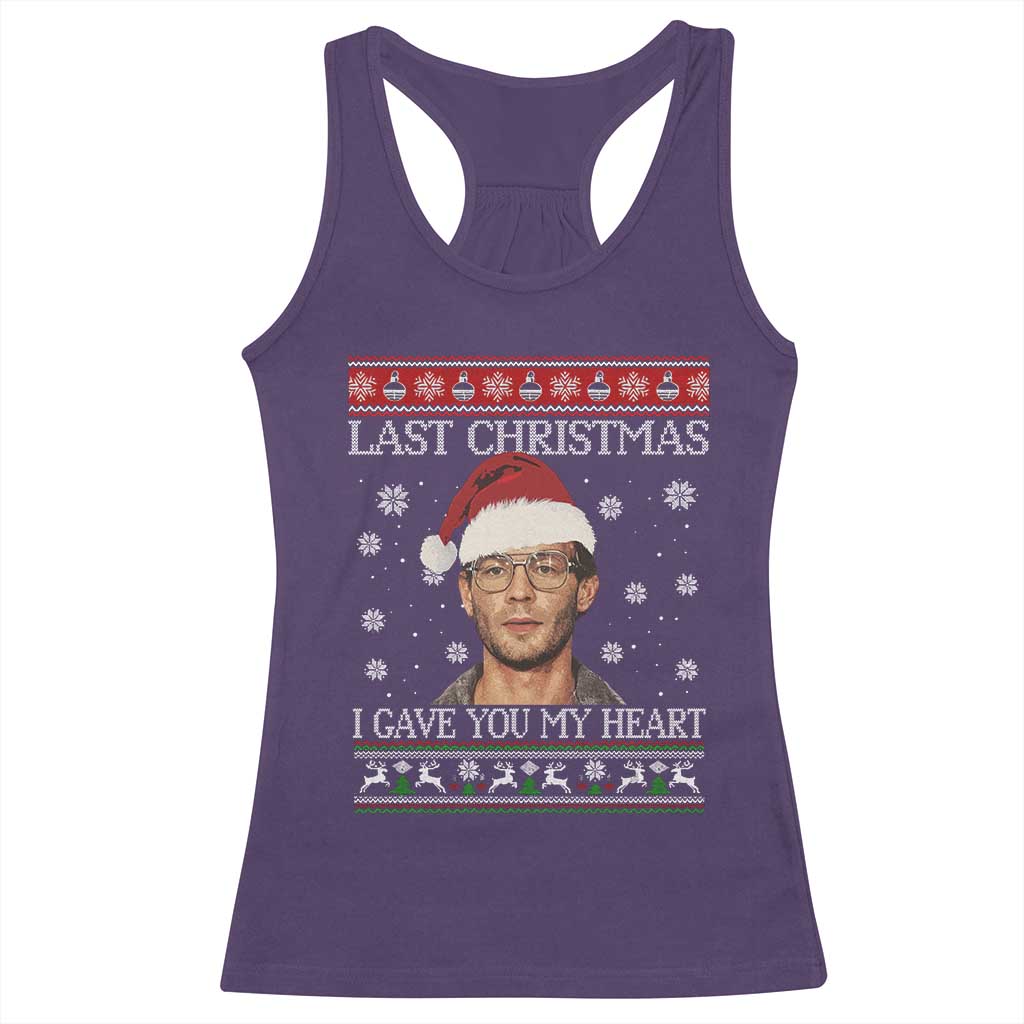 Christmas Jeffrey Dahmer Racerback Tank Top True Crime I Gave You My Heart Christmas TS10 Purple Print Your Wear