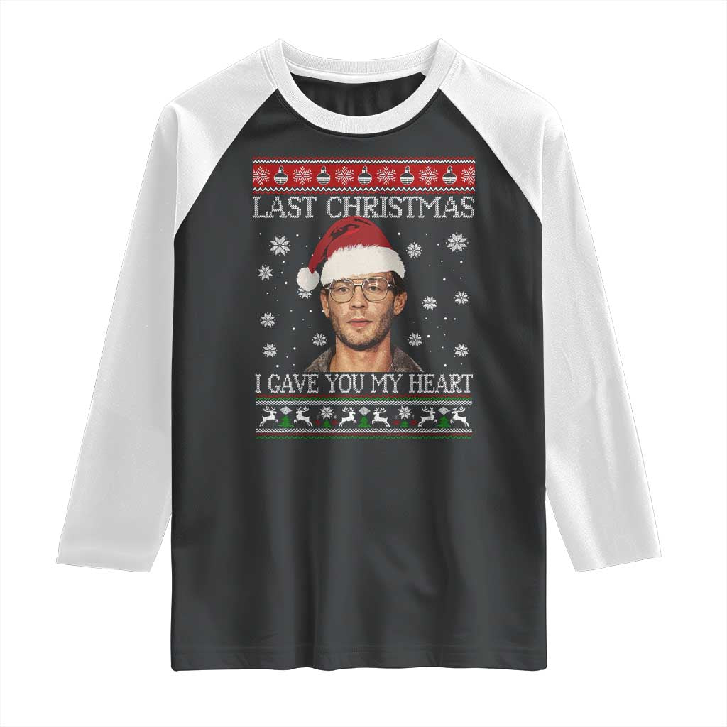 Christmas Jeffrey Dahmer Raglan Shirt True Crime I Gave You My Heart Christmas TS10 Black White Print Your Wear