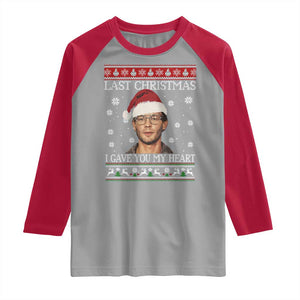 Christmas Jeffrey Dahmer Raglan Shirt True Crime I Gave You My Heart Christmas TS10 Sport Gray Red Print Your Wear