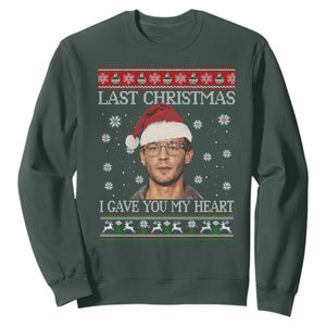 Christmas Jeffrey Dahmer Sweatshirt True Crime I Gave You My Heart Christmas TS10 Dark Forest Green Print Your Wear