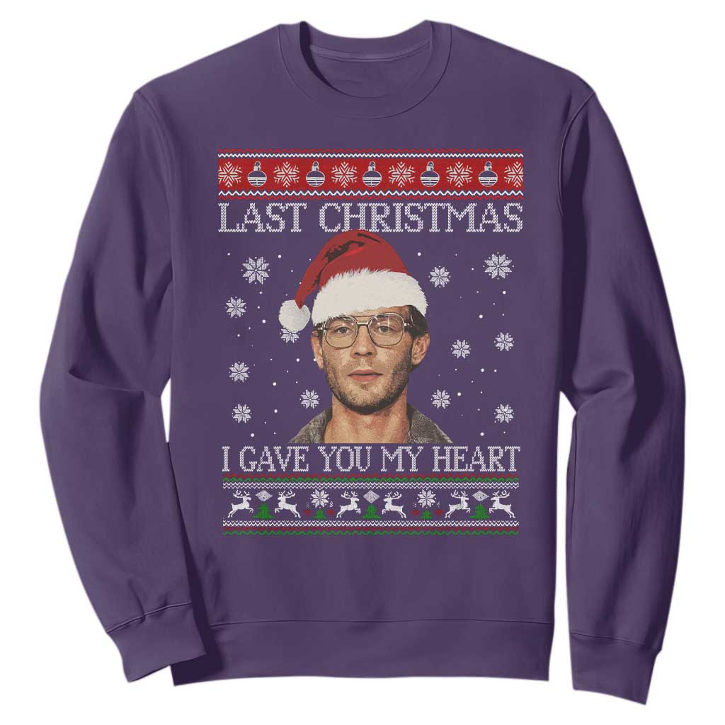 Christmas Jeffrey Dahmer Sweatshirt True Crime I Gave You My Heart Christmas TS10 Purple Print Your Wear