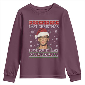Christmas Jeffrey Dahmer Youth Sweatshirt True Crime I Gave You My Heart Christmas TS10 Maroon Print Your Wear