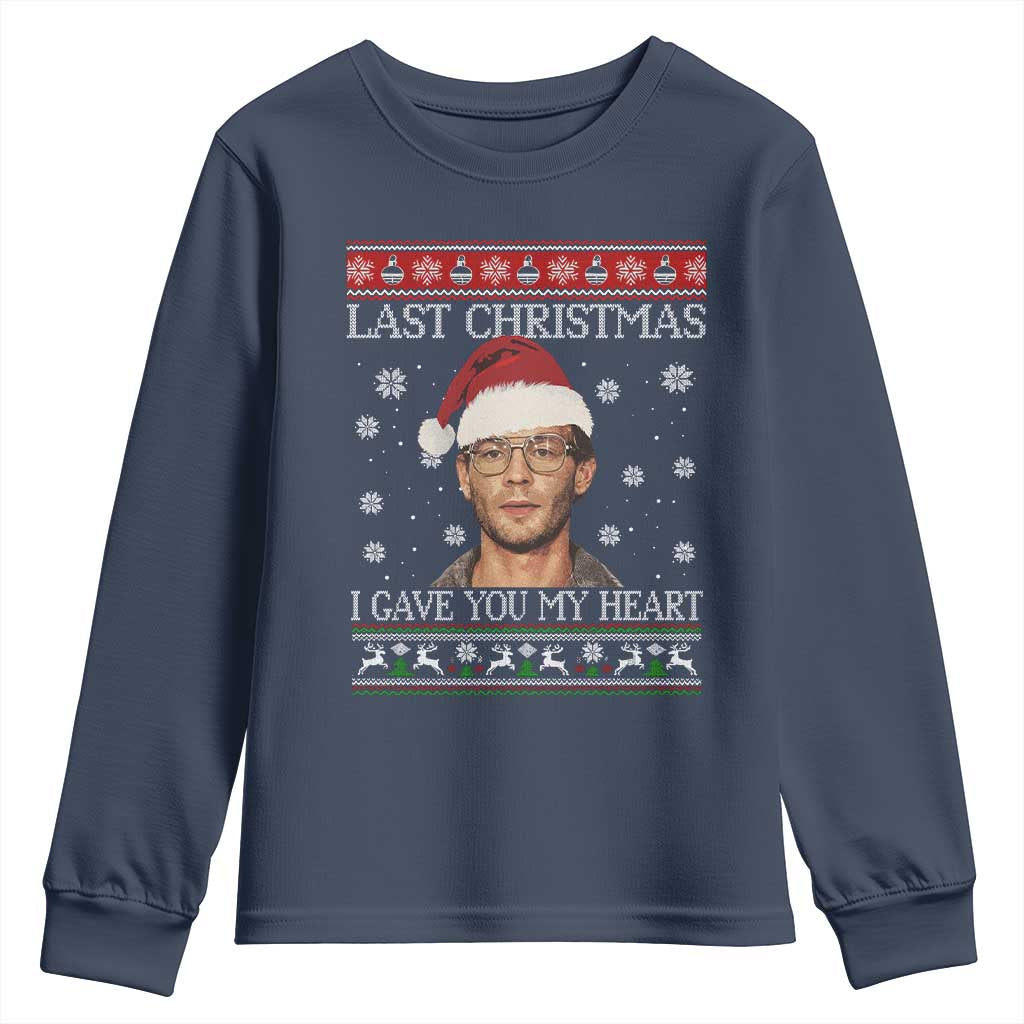 Christmas Jeffrey Dahmer Youth Sweatshirt True Crime I Gave You My Heart Christmas TS10 Navy Print Your Wear