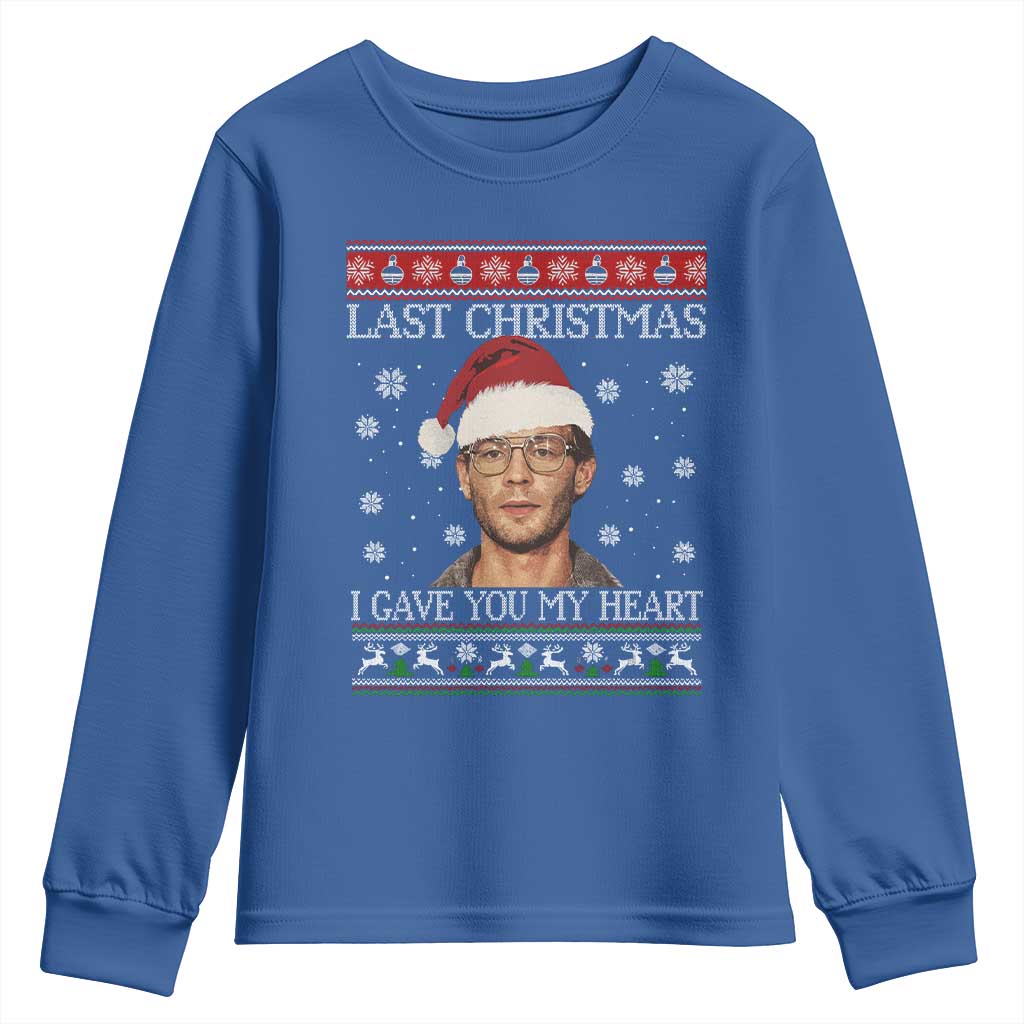 Christmas Jeffrey Dahmer Youth Sweatshirt True Crime I Gave You My Heart Christmas TS10 Royal Blue Print Your Wear