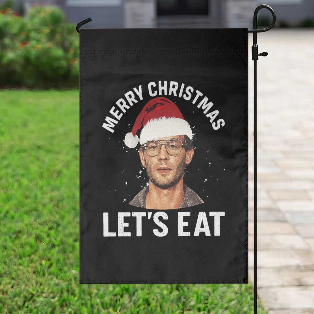 True Crime Ugly Christmas Garden Flag Funny Jeffrey Dahmer Merry Xmas Lets Eat TS10 Print Your Wear