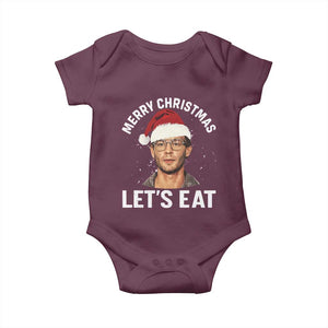 True Crime Ugly Christmas Baby Onesie Funny Jeffrey Dahmer Merry Xmas Lets Eat TS10 Maroon Print Your Wear