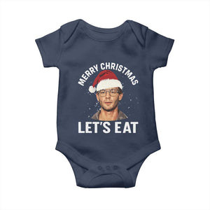 True Crime Ugly Christmas Baby Onesie Funny Jeffrey Dahmer Merry Xmas Lets Eat TS10 Navy Print Your Wear