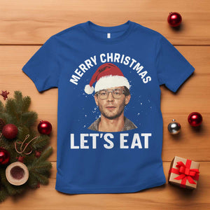 True Crime Ugly Christmas T Shirt Funny Jeffrey Dahmer Merry Xmas Lets Eat TS10 Royal Blue Print Your Wear