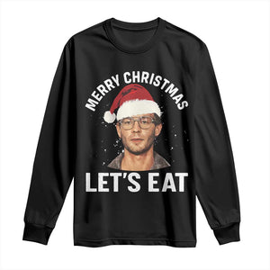 True Crime Ugly Christmas Long Sleeve Shirt Funny Jeffrey Dahmer Merry Xmas Lets Eat TS10 Black Print Your Wear