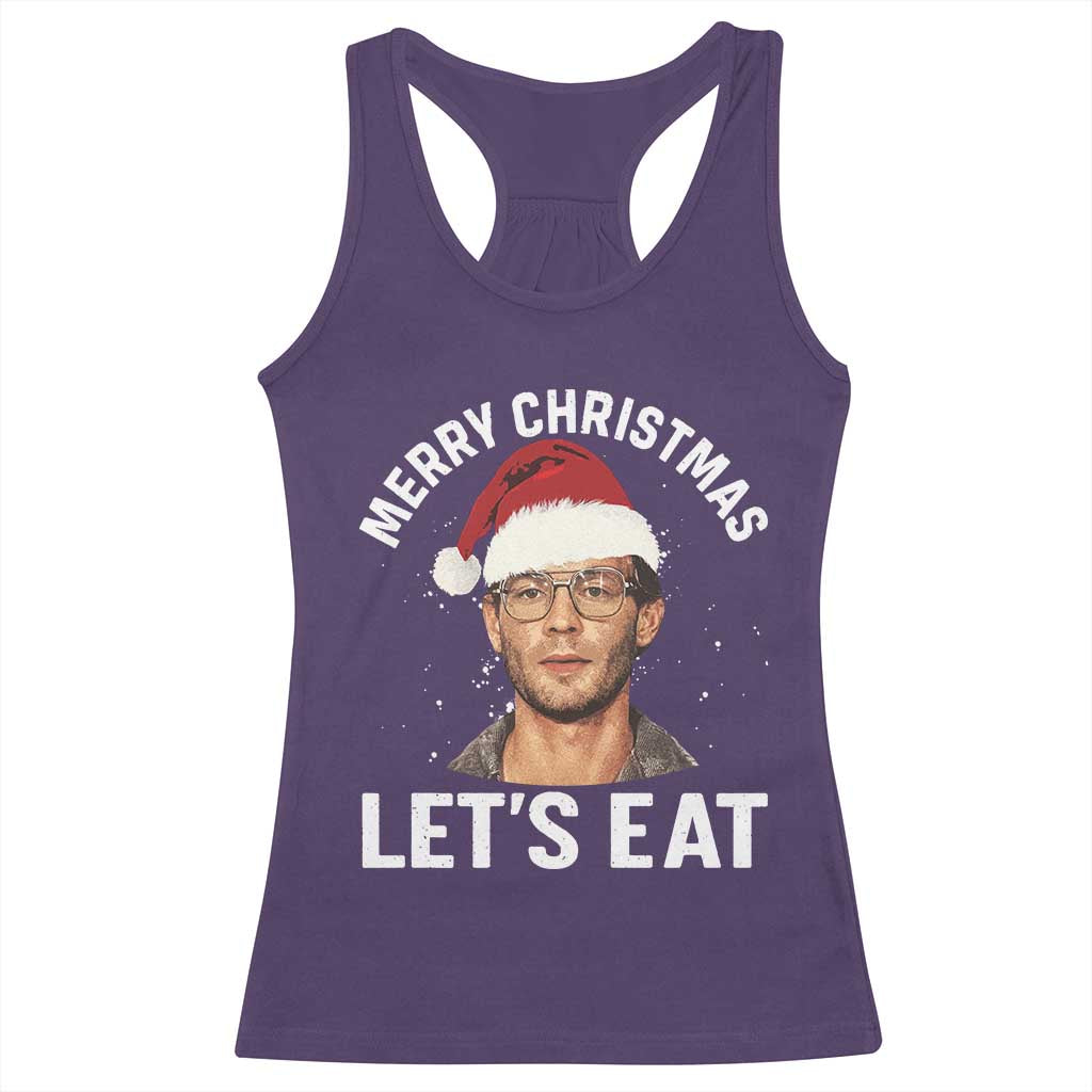 True Crime Ugly Christmas Racerback Tank Top Funny Jeffrey Dahmer Merry Xmas Lets Eat TS10 Purple Print Your Wear