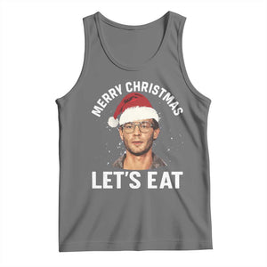 True Crime Ugly Christmas Tank Top Funny Jeffrey Dahmer Merry Xmas Lets Eat TS10 Black Heather Print Your Wear