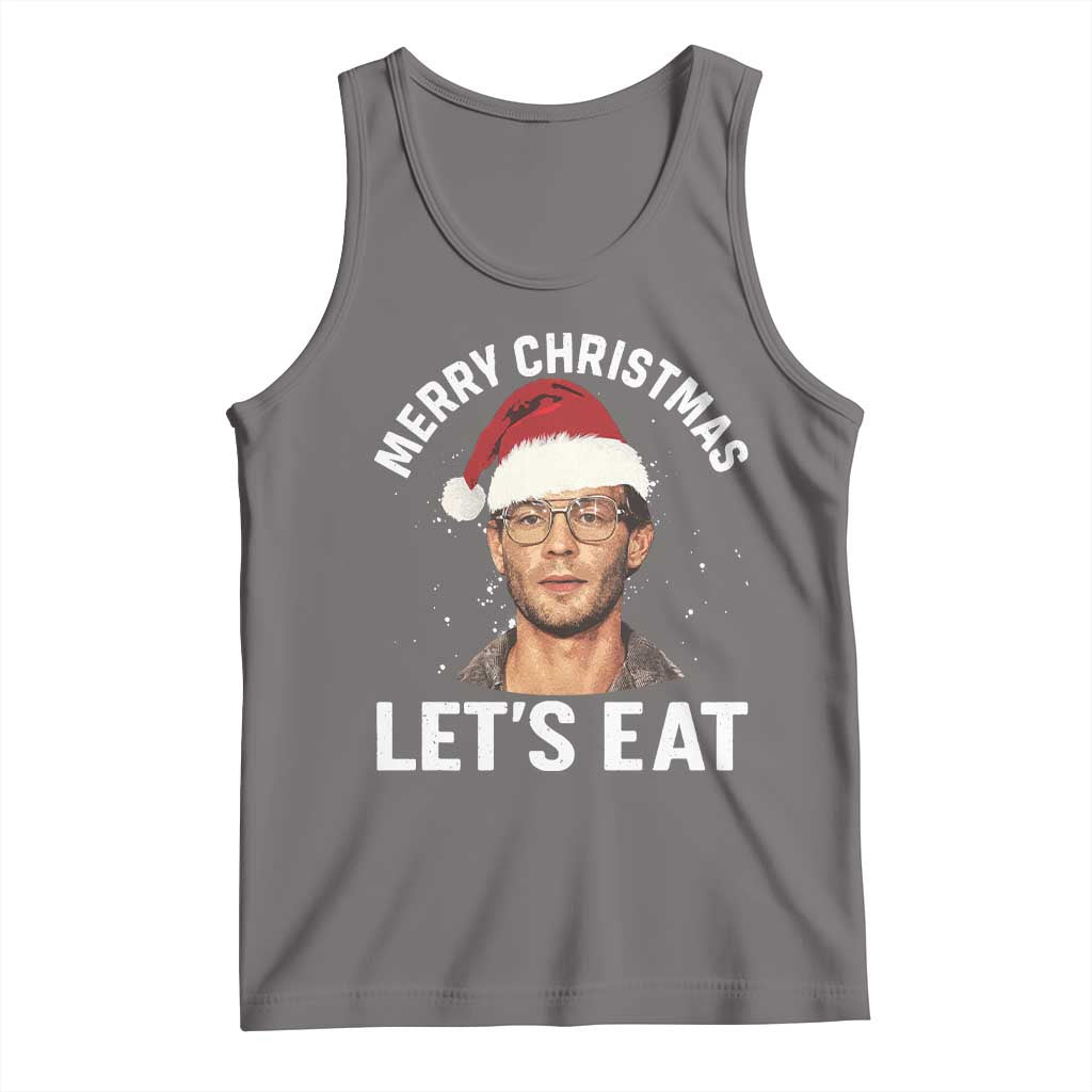 True Crime Ugly Christmas Tank Top Funny Jeffrey Dahmer Merry Xmas Lets Eat TS10 Deep Heather Print Your Wear