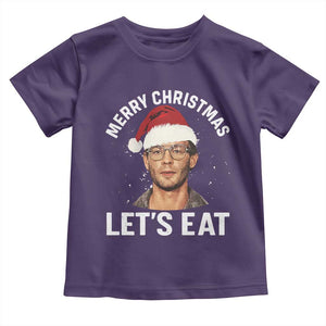 True Crime Ugly Christmas Toddler T Shirt Funny Jeffrey Dahmer Merry Xmas Lets Eat TS10 Purple Print Your Wear
