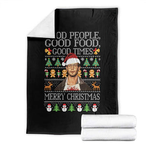 True Crime Ugly Christmas Throw Blanket Funny Jeffrey Dahmer Good Food Sick Humor TS10 Black Print Your Wear