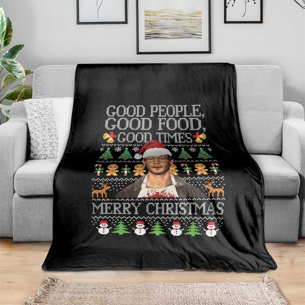 True Crime Ugly Christmas Throw Blanket Funny Jeffrey Dahmer Good Food Sick Humor TS10 Print Your Wear