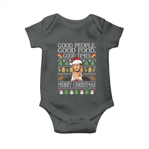 True Crime Ugly Christmas Baby Onesie Funny Jeffrey Dahmer Good Food Sick Humor TS10 Dark Heather Print Your Wear