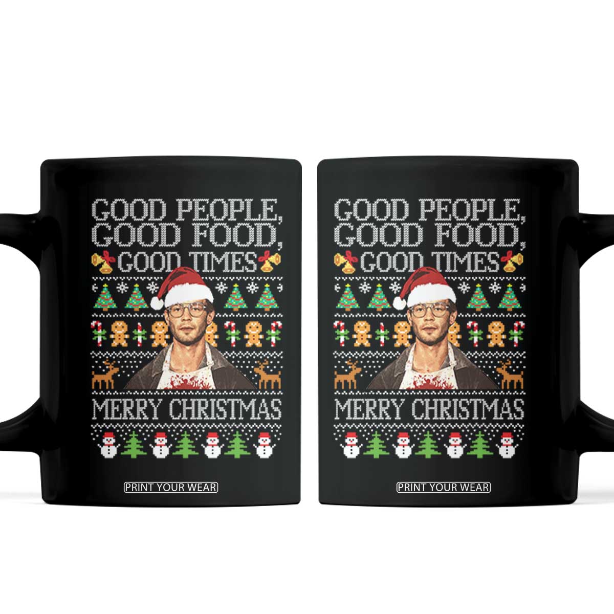 True Crime Ugly Christmas Coffee Mug Funny Jeffrey Dahmer Good Food Sick Humor TS10 Black Print Your Wear