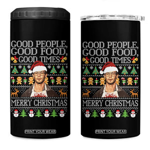 True Crime Ugly Christmas 4 in 1 Can Cooler Tumbler Funny Jeffrey Dahmer Good Food Sick Humor TS10 One Size: 16 oz Black Print Your Wear