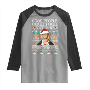 True Crime Ugly Christmas Raglan Shirt Funny Jeffrey Dahmer Good Food Sick Humor TS10 Sport Gray Black Print Your Wear