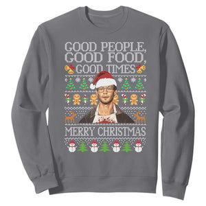 True Crime Ugly Christmas Sweatshirt Funny Jeffrey Dahmer Good Food Sick Humor TS10 Charcoal Print Your Wear