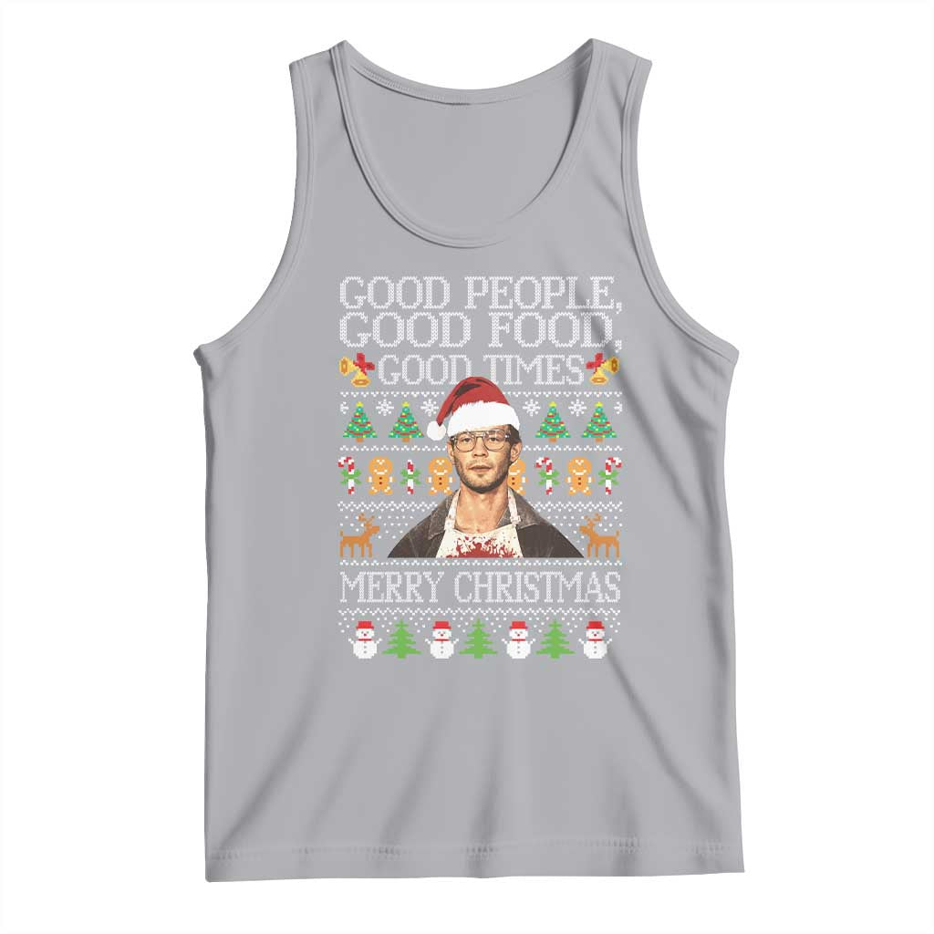 True Crime Ugly Christmas Tank Top Funny Jeffrey Dahmer Good Food Sick Humor TS10 Athletic Heather Print Your Wear