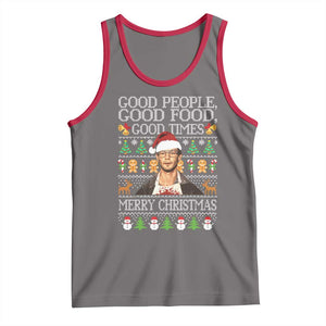 True Crime Ugly Christmas Tank Top Funny Jeffrey Dahmer Good Food Sick Humor TS10 Deep Heather Red Print Your Wear