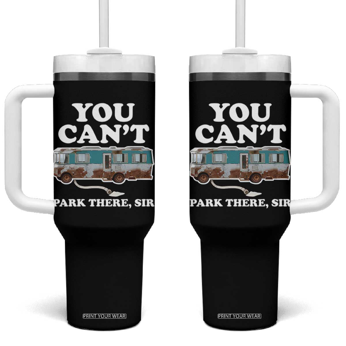 Xmas Movie Tumbler With Handle The Cousins RV Christmas Vacation Viral Internet Meme TS10 One Size: 40 oz Black Print Your Wear