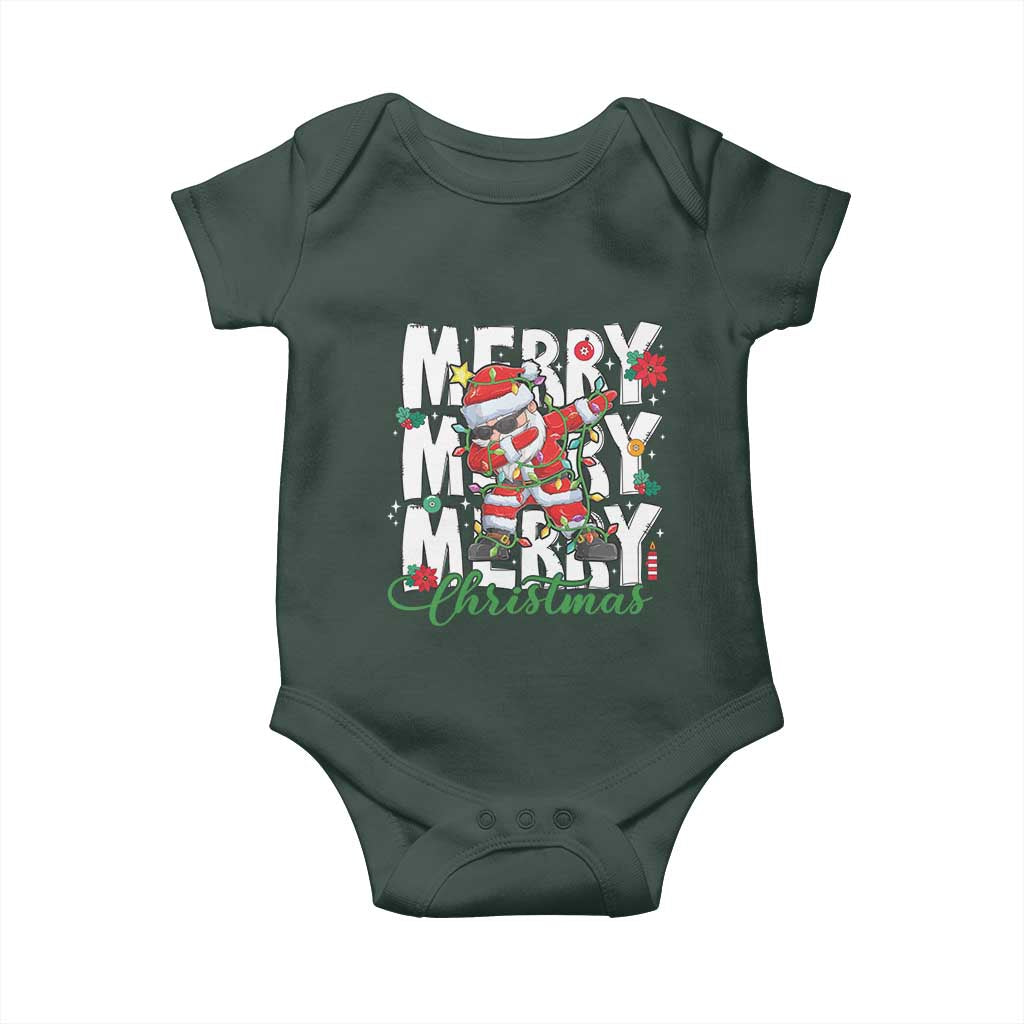 Merry Christmas Santa Baby Onesie Dabbing Santa Xmas Lights TS10 Print Your Wear