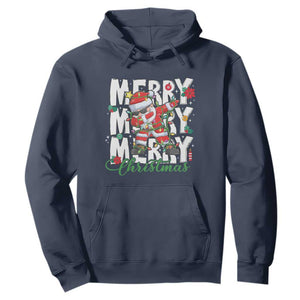 Merry Christmas Santa Hoodie Dabbing Santa Xmas Lights TS10 Navy Print Your Wear
