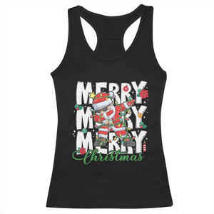 Merry Christmas Santa Racerback Tank Top Dabbing Santa Xmas Lights TS10 Black Print Your Wear