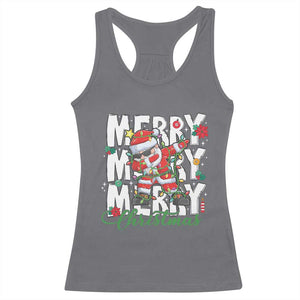 Merry Christmas Santa Racerback Tank Top Dabbing Santa Xmas Lights TS10 Charcoal Print Your Wear