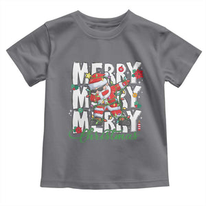 Merry Christmas Santa Toddler T Shirt Dabbing Santa Xmas Lights TS10 Charcoal Print Your Wear
