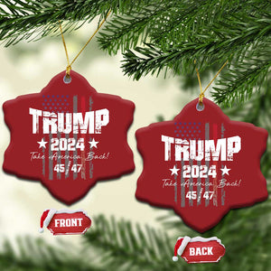 Trump 2024 Christmas Ornament American Flag Vote President Republican Gifts TS10 Snow Flake Red Print Your Wear