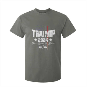 Trump 2024 T Shirt For Kid American Flag Vote President Republican Gifts TS10 Military Green Print Your Wear