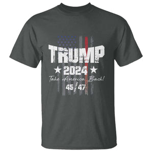 Trump 2024 T Shirt American Flag Vote President Republican Gifts TS10 Dark Heather Print Your Wear