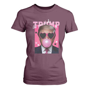 Funny Trump 2024 T Shirt For Women Pink Bubble Gum TS10 Maroon Print Your Wear