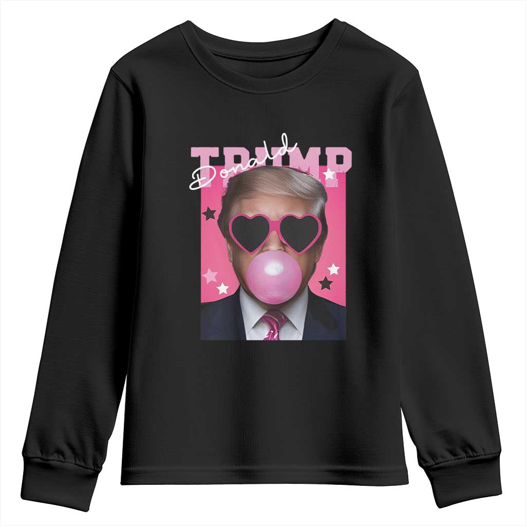 Funny Trump 2024 Youth Sweatshirt Pink Bubble Gum TS10 Black Print Your Wear