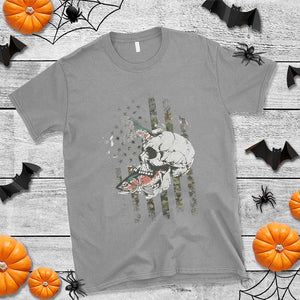 Halloween Fishing Skeleton Skull T Shirt American Flag Camo Fish Skull Fisherman Gifts TS10 Sport Gray Print Your Wear