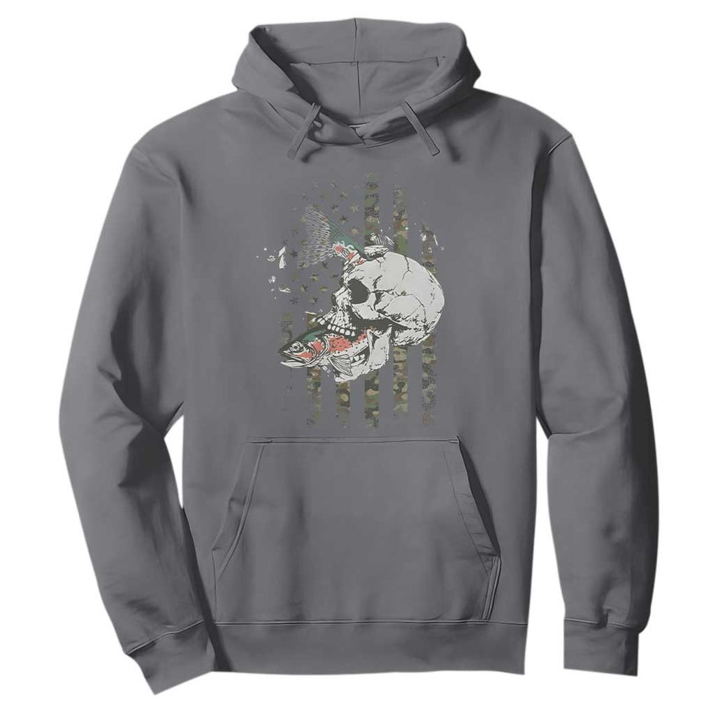 Halloween Fishing Skeleton Skull Hoodie American Flag Camo Fish Skull Fisherman Gifts TS10 Charcoal Print Your Wear