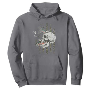 Halloween Fishing Skeleton Skull Hoodie American Flag Camo Fish Skull Fisherman Gifts TS10 Charcoal Print Your Wear