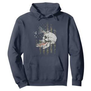 Halloween Fishing Skeleton Skull Hoodie American Flag Camo Fish Skull Fisherman Gifts TS10 Navy Print Your Wear