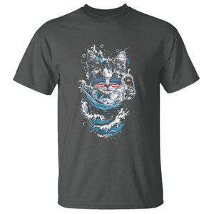 Blue Wave Cat Ladies For Kamala Harris T Shirt TS10 Dark Heather Print Your Wear