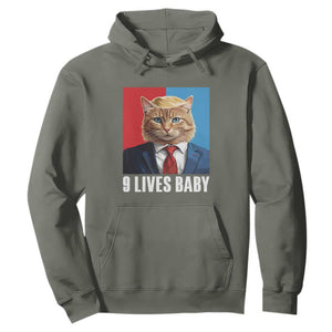 Cat Trump 2024 Hoodie 9 Lives Baby TS10 Military Green Print Your Wear