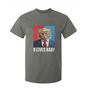 Cat Trump 2024 T Shirt For Kid 9 Lives Baby TS10 Military Green Print Your Wear
