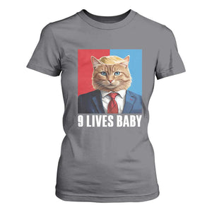 Cat Trump 2024 T Shirt For Women 9 Lives Baby TS10 Charcoal Print Your Wear