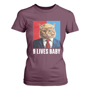 Cat Trump 2024 T Shirt For Women 9 Lives Baby TS10 Maroon Print Your Wear