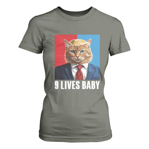 Cat Trump 2024 T Shirt For Women 9 Lives Baby TS10 Military Green Print Your Wear